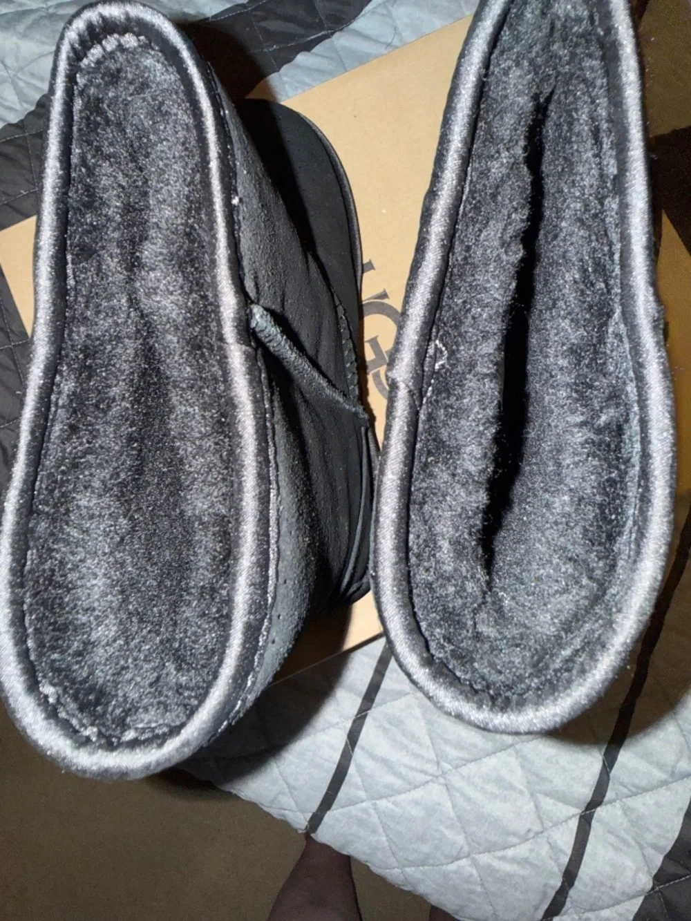 Short Black Ugg Boots with metallic spots